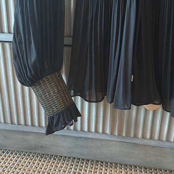 DEREK LAM 10 CROSBY Helena Pleated Chiffon Blouse size 2 - Picture 9 of 16